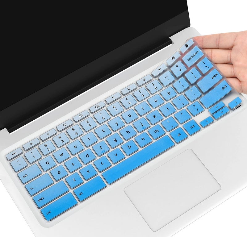 CaseBuy غطاء لوحة مفاتيح لجهاز Lenovo IdeaPad Slim 3 Chromebook 14" ، IdeaPad Flex 5i Chromebook Plus ، Chromebook Flex 3 11" / Chromebook 100e 300e 500e N20 N21 N22 N23 11.6" / Flex 11 Chromebook ، أومبر أزرق - Image 1